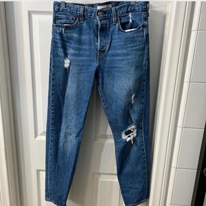 Levi’s Wedgie Distressed Blue Jeans